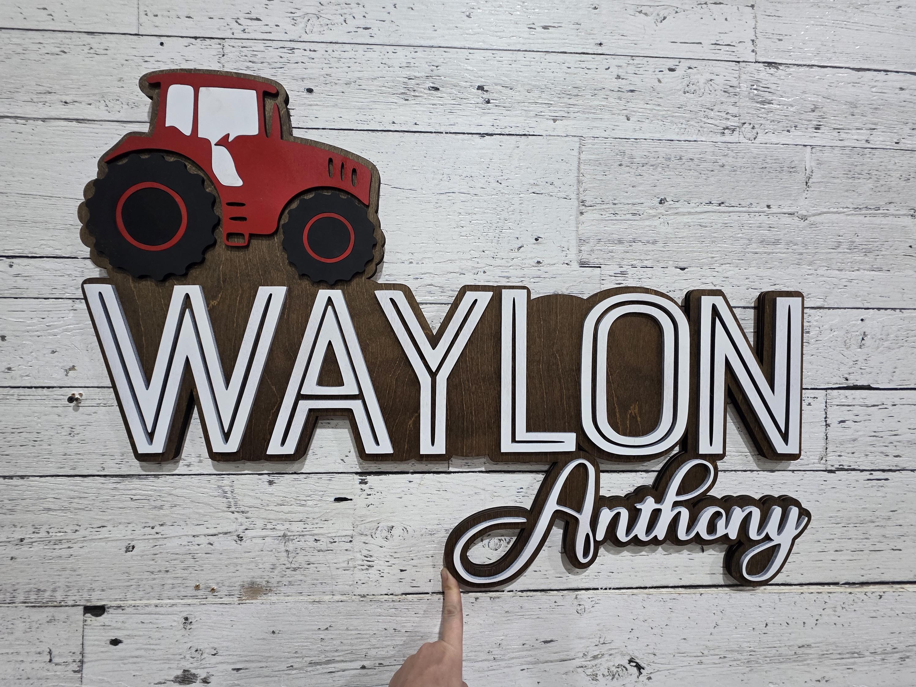 Personalized Tractor Nursery Name Sign: Wooden Wall Decor