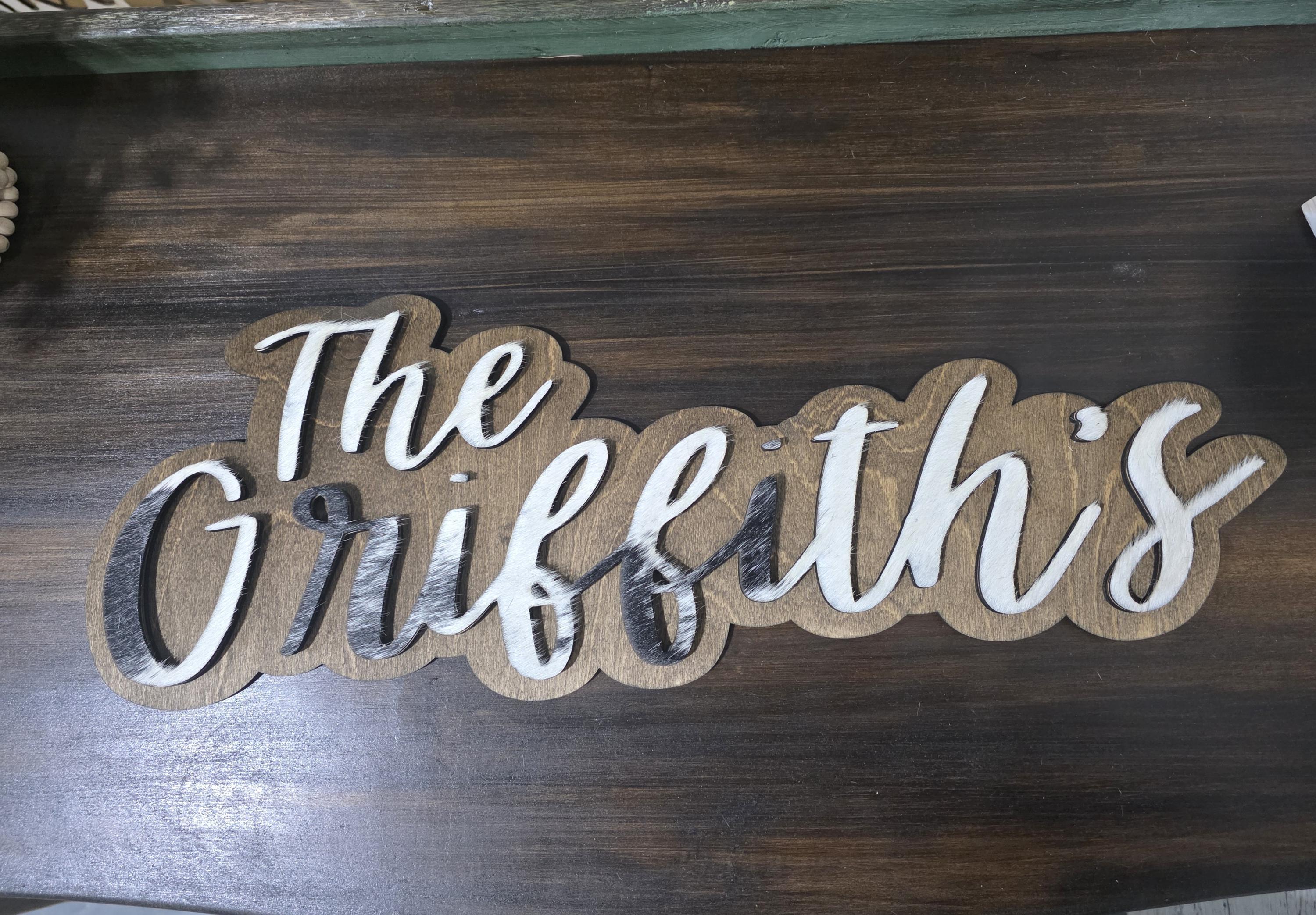 Genuine cowhide small sign