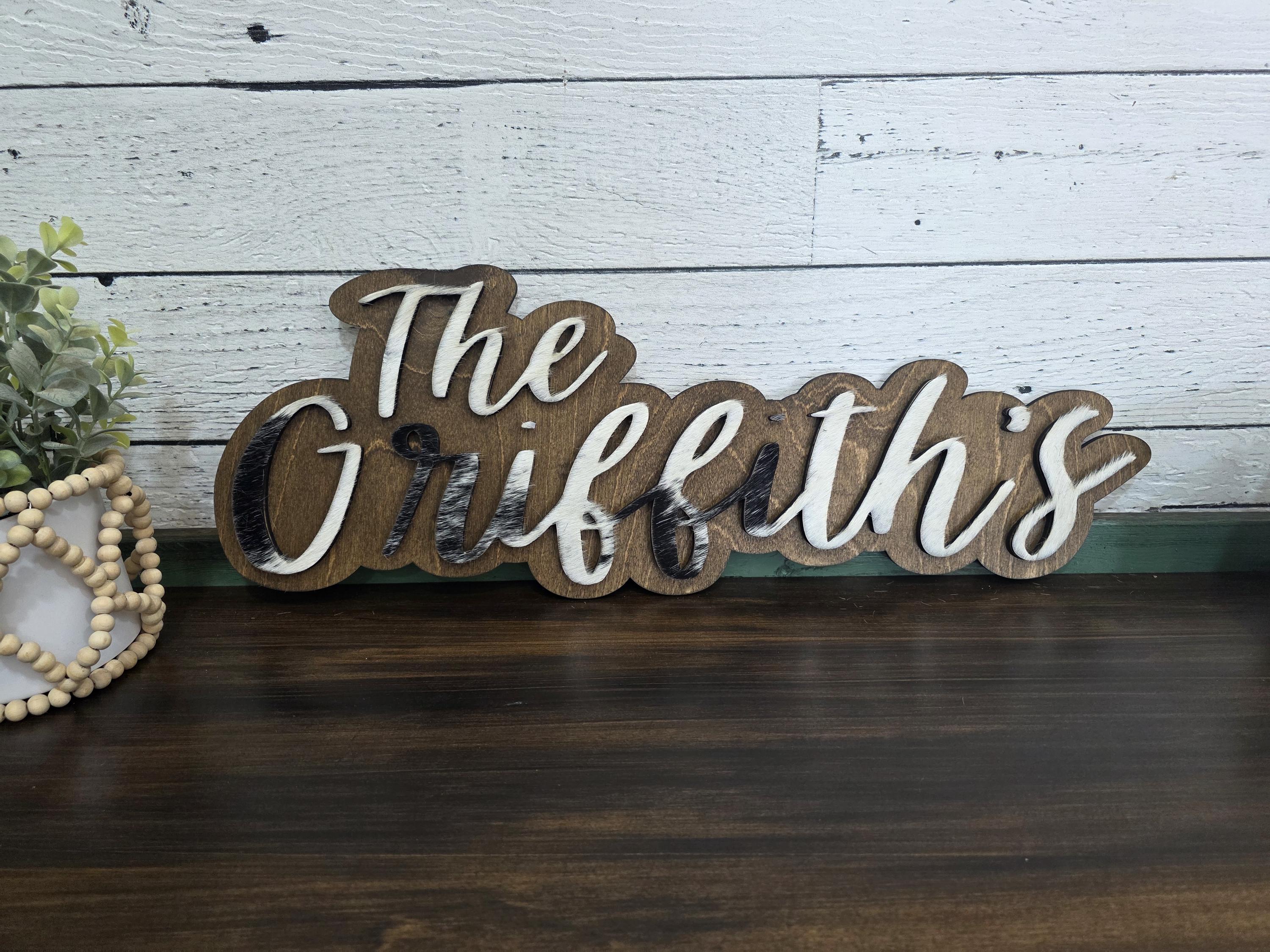 Genuine cowhide small sign