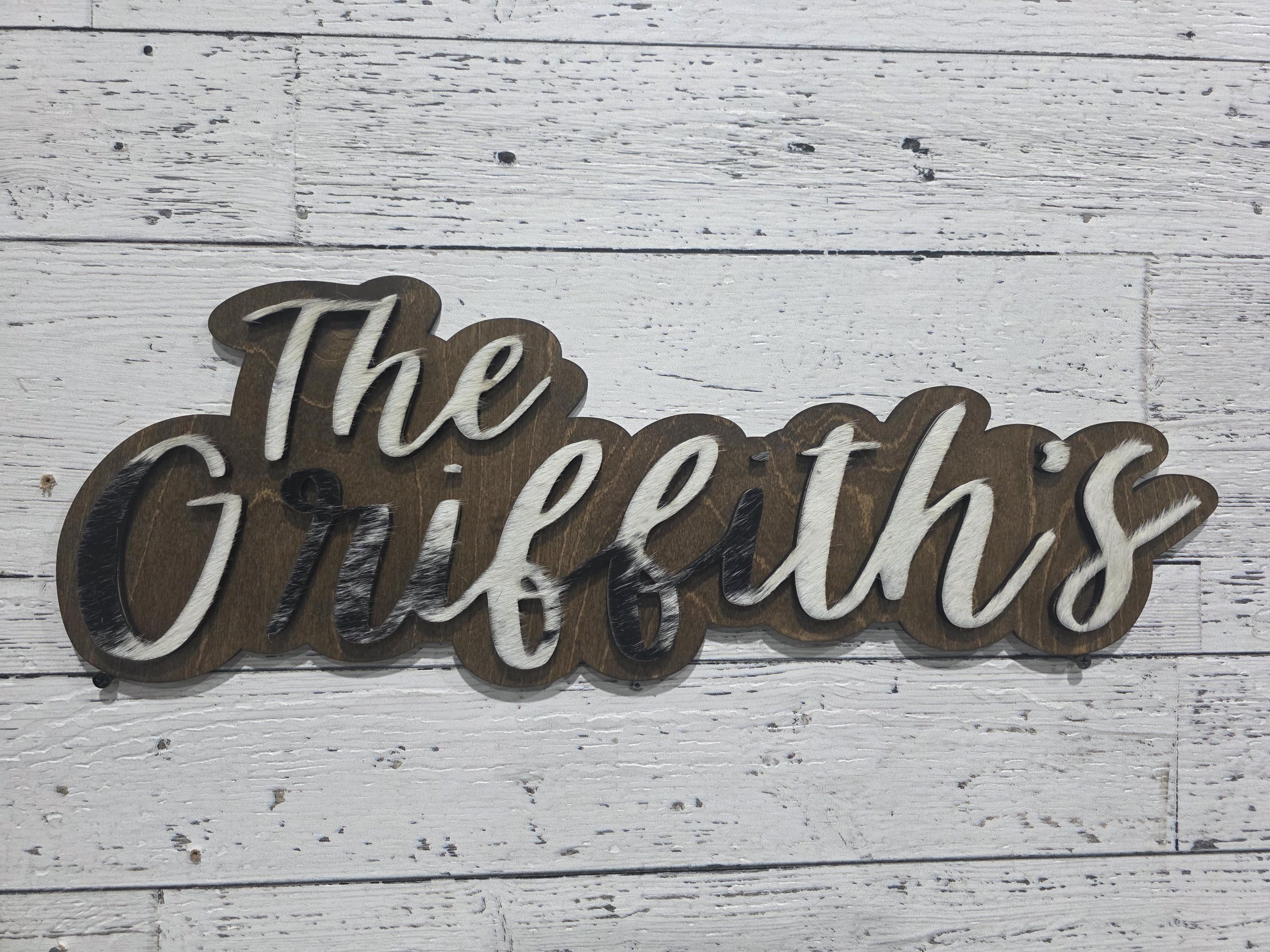 Genuine cowhide small sign