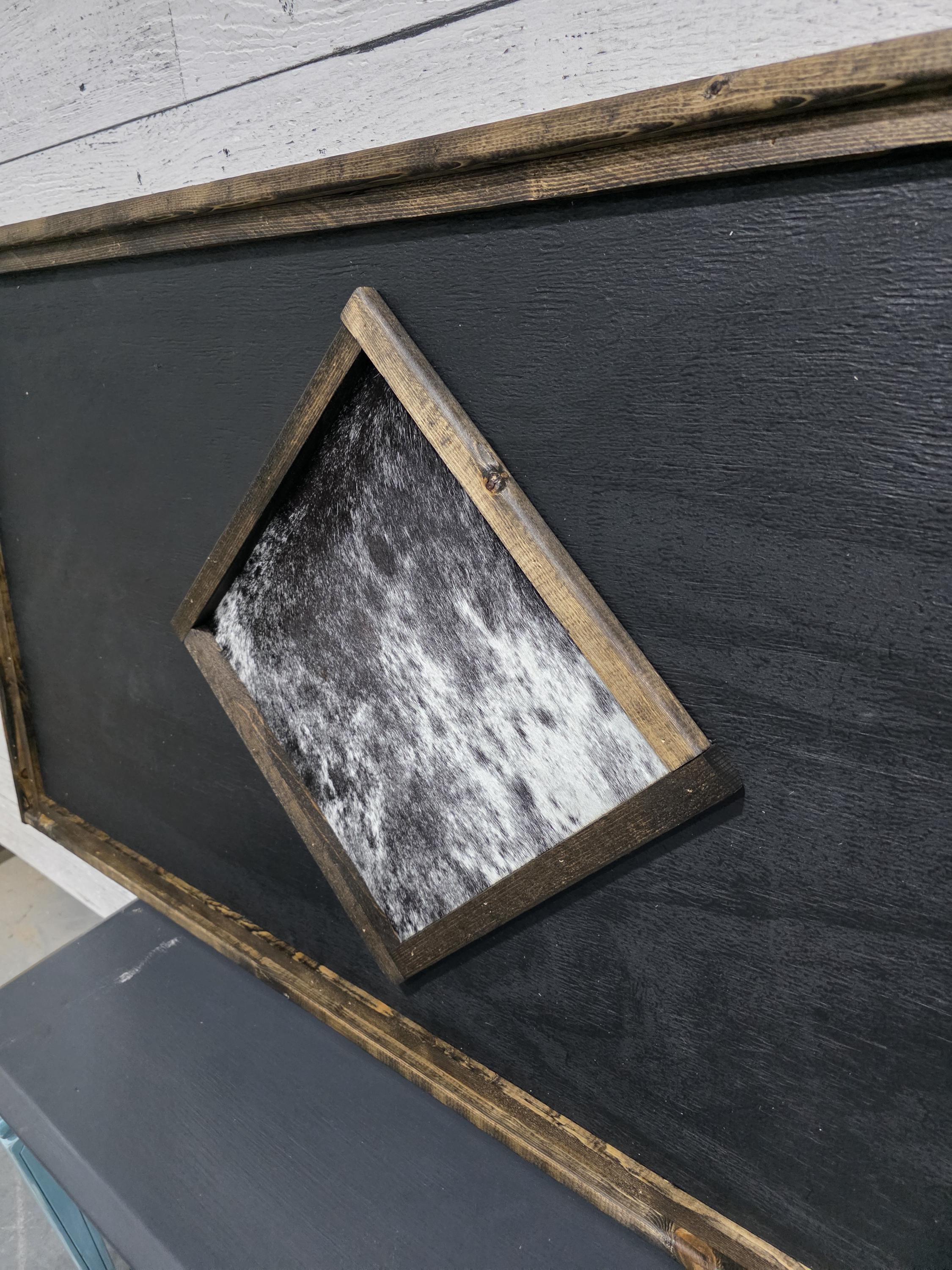 Cowhide Wedding Photo Album Guest Book - Custom Diamond Design