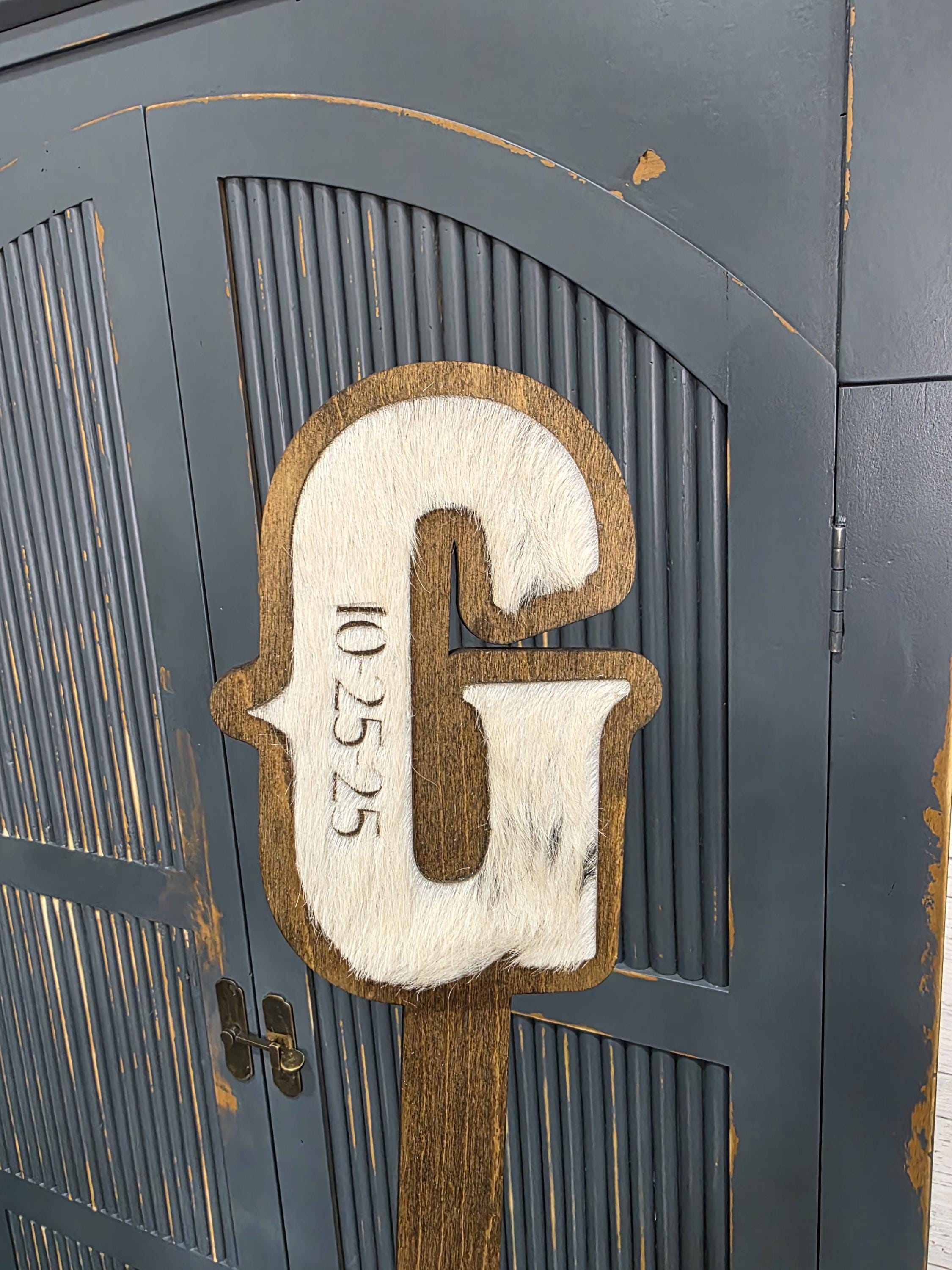 Cowhide Letter Cake Topper: Rustic Western Wedding Decor