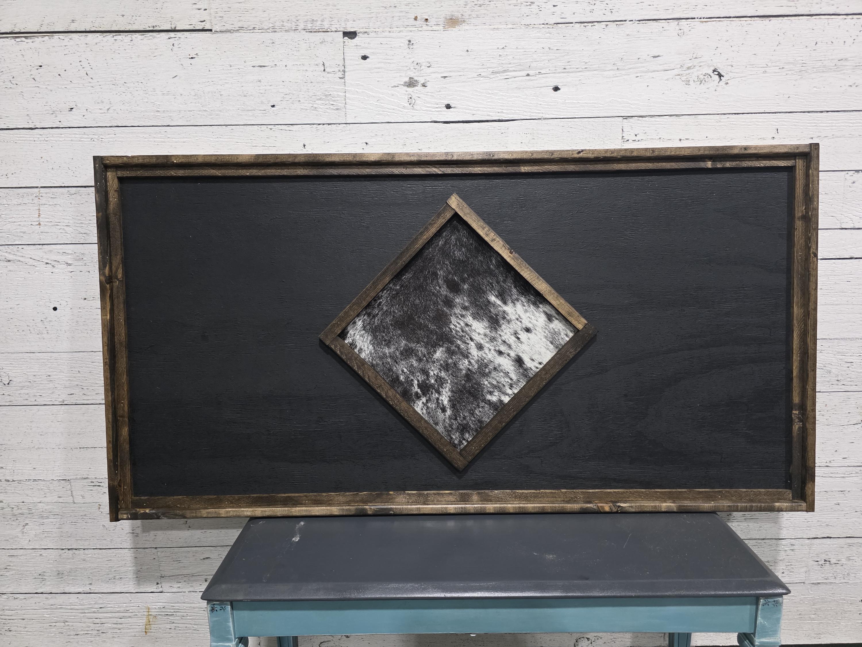 Cowhide Wedding Photo Album Guest Book - Custom Diamond Design