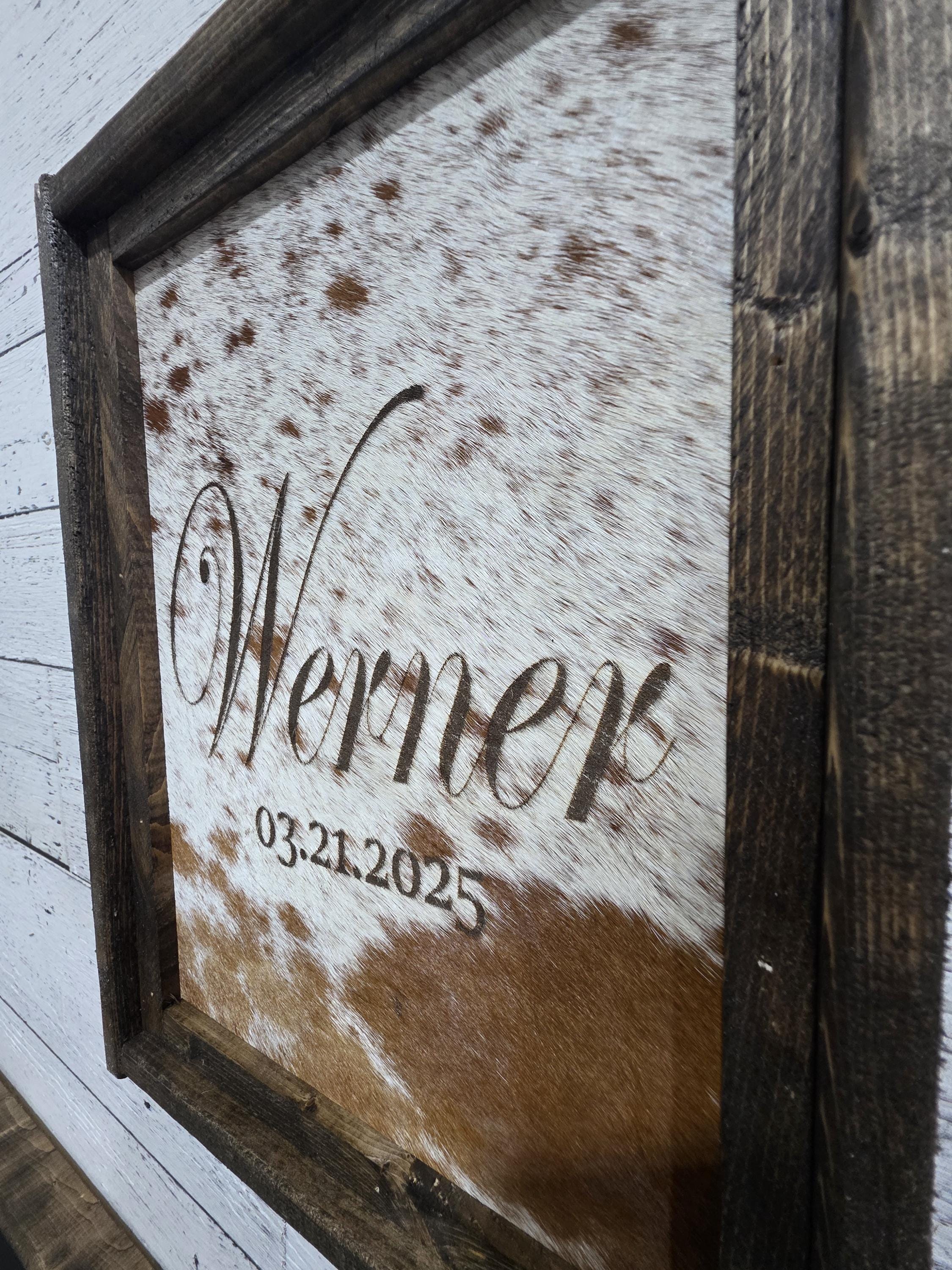 Personalized Genuine cowhide branding sign