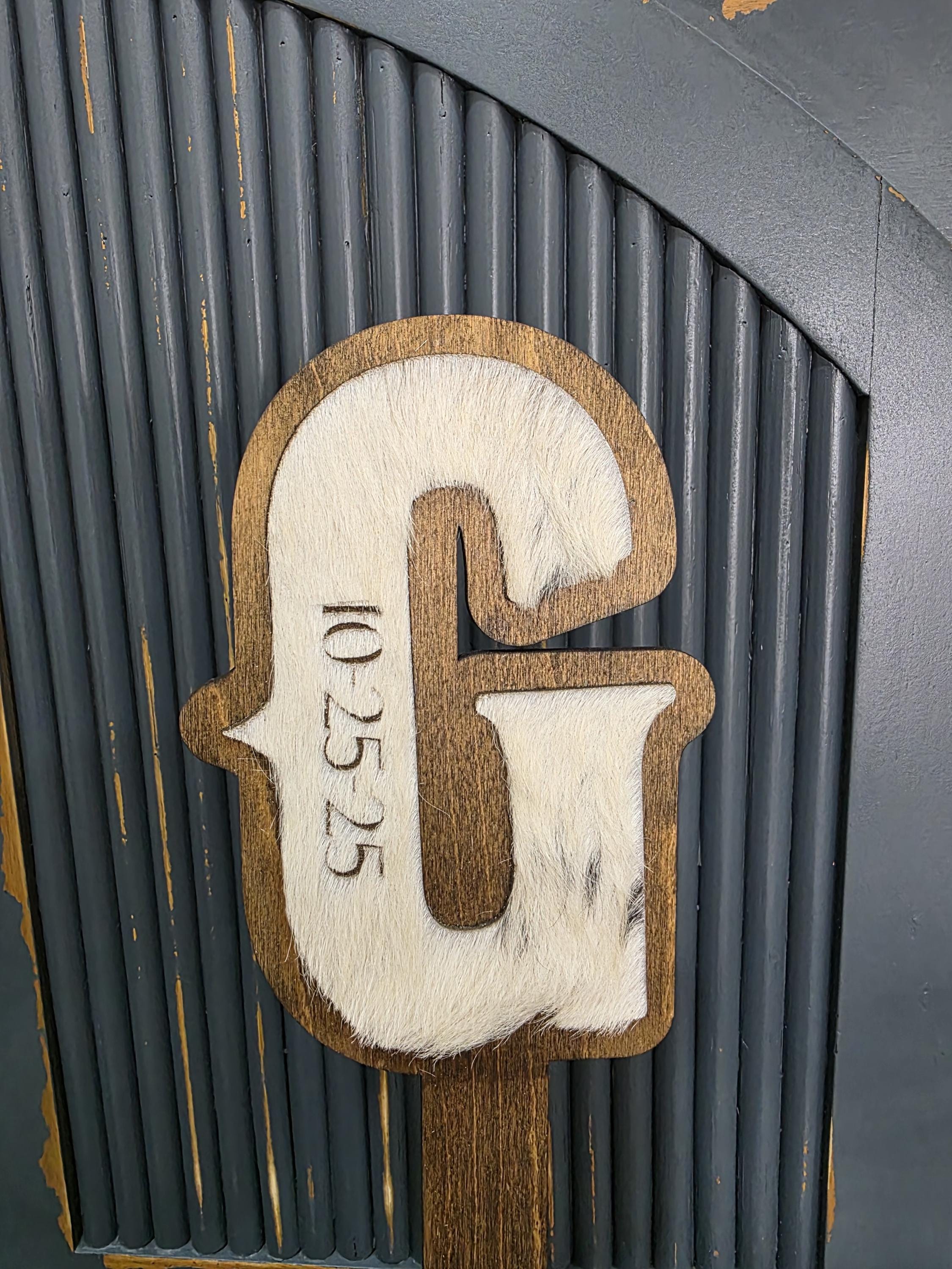 Cowhide Letter Cake Topper: Rustic Western Wedding Decor