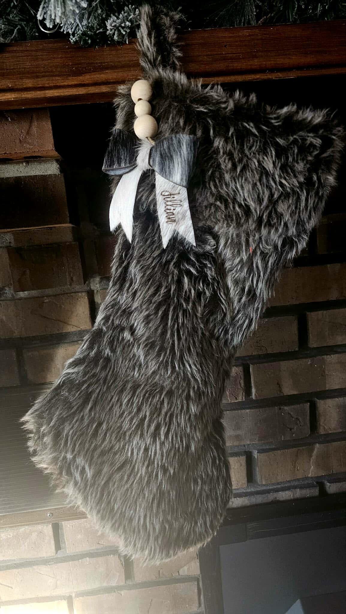 Cowhide Christmas Bow ornaments