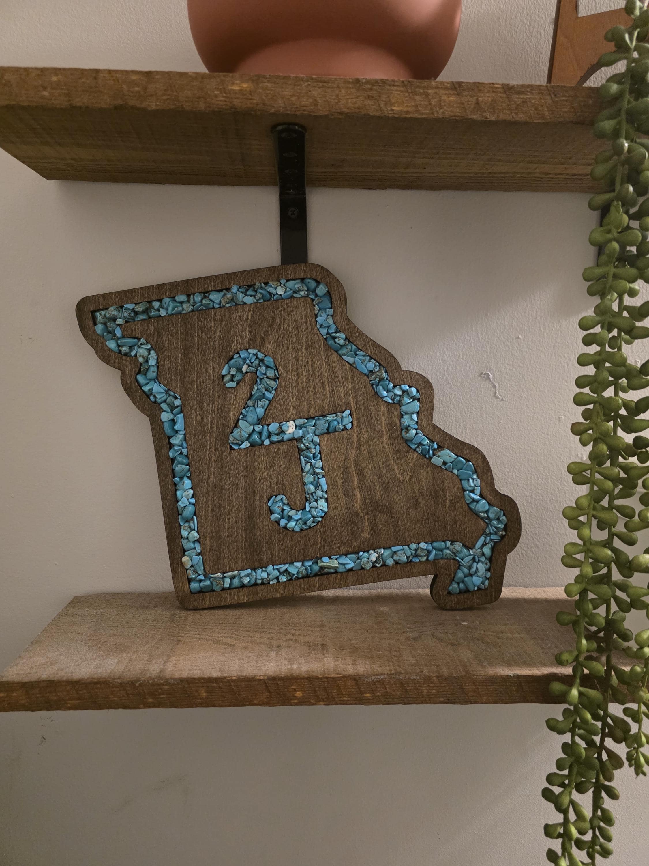 Custom Stone Letter – Initial Name Decor – Western Boho Shelf & Mantel Accent