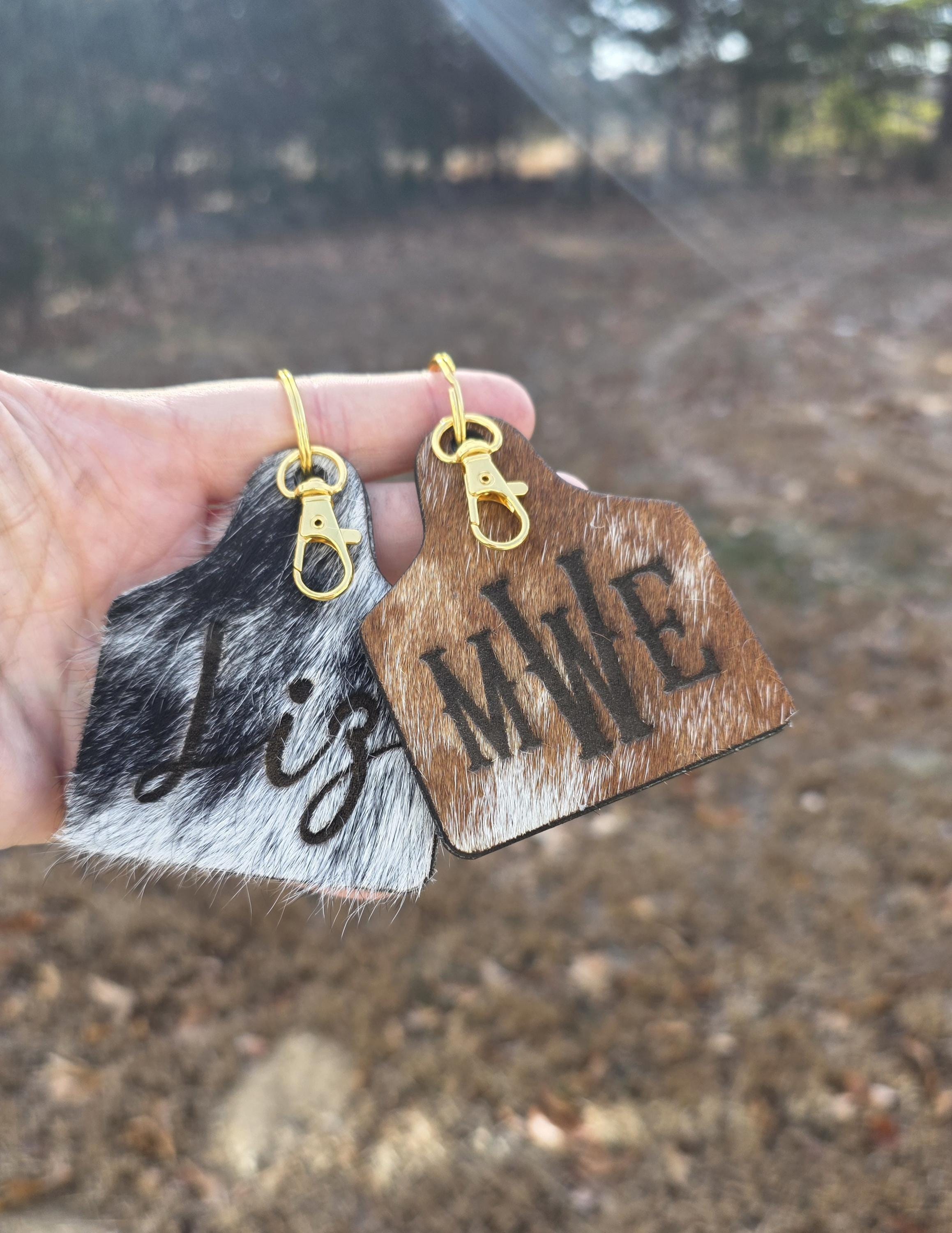 Custom Cowhide Name Tag