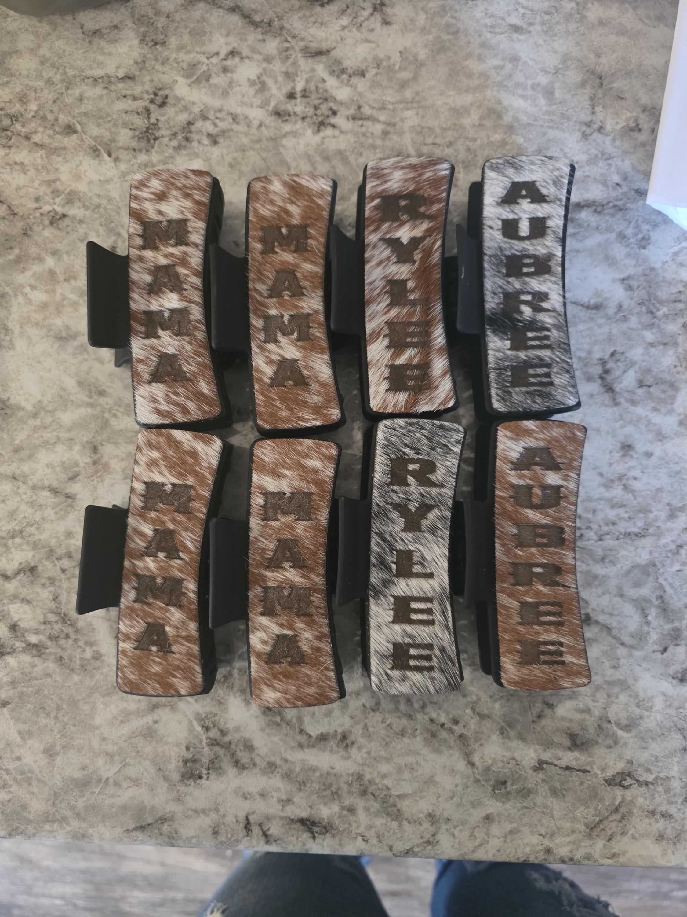 Cowhide Claw Clip-Western Hair Accessory